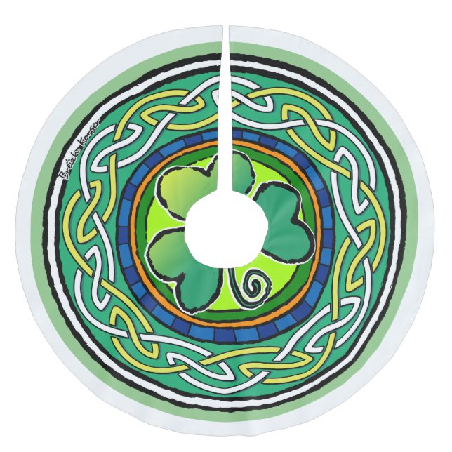 Jupon De Sapin En Polyester Brossé Irish shamrock (Devant)