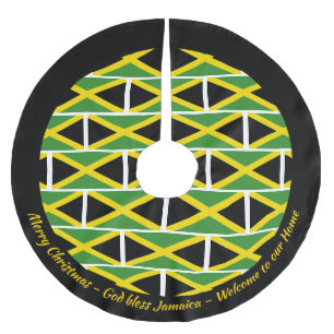 Jupon De Sapin En Polyester Brossé JAMAICA FLAG Patriotique Personnalisez votre texte