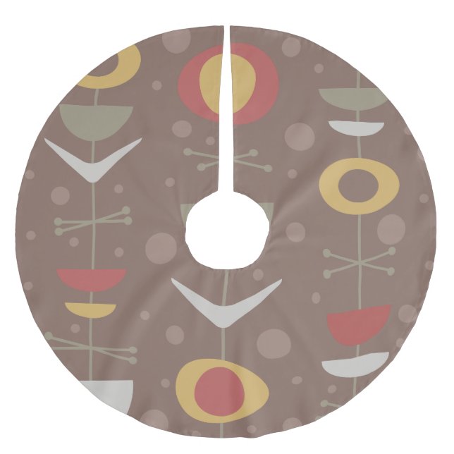 Jupon De Sapin En Polyester Brossé Jardin moderne du milieu du siècle Brown (Devant)