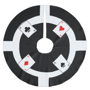 Jupon De Sapin En Polyester Brossé Jeton de poker - noir