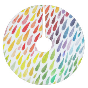 Jupon De Sapin En Polyester Brossé Jeu d'éclaboussures couleur aquarelle