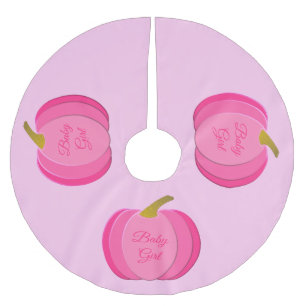 Jupon De Sapin En Polyester Brossé Joli bébé rose fille Citrouille Custom 1er Noël
