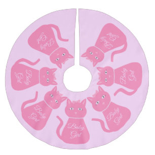 Jupon De Sapin En Polyester Brossé Joli chat fille rose sur mesure