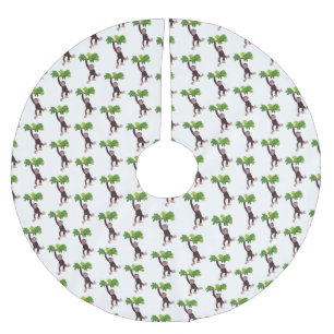 Jupon De Sapin En Polyester Brossé Joli chimpanzé dans la jungle suspendu dessin anim