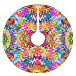 Jupon De Sapin En Polyester Brossé Joli coloré carrés abstraits carnet portable