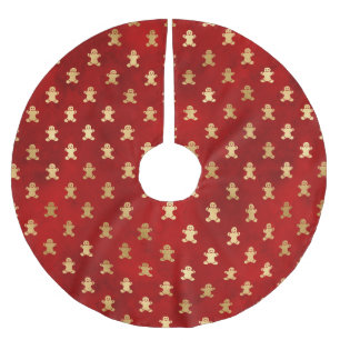 Jupon De Sapin En Polyester Brossé Joli élégant or rouge pain d'épices homme motif