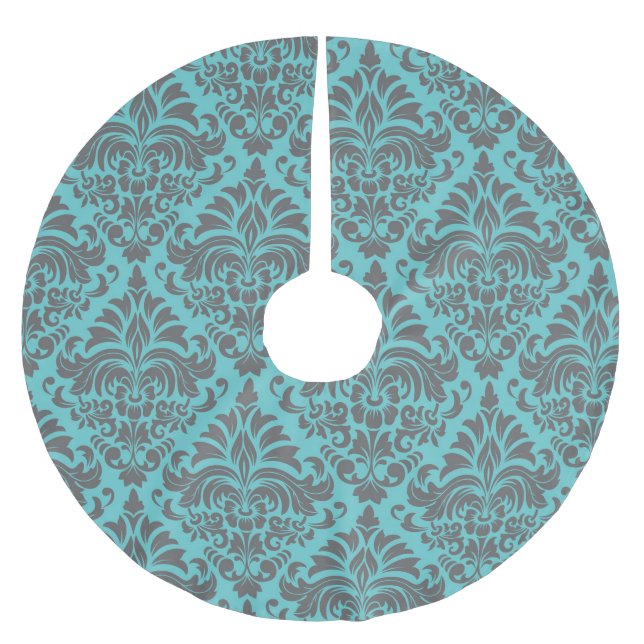 Jupon De Sapin En Polyester Brossé Joli modèle Damask (Devant)