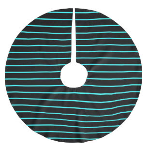 Jupon De Sapin En Polyester Brossé Joli monogramme aqua rayures noires
