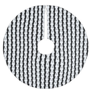 Jupon De Sapin En Polyester Brossé Joli noir blanc Noël Arbres scandinaves