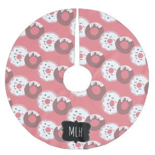 Jupon De Sapin En Polyester Brossé Jolie beigne de Noël arrose la famille initiale