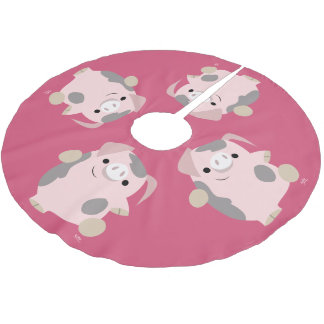 Jupon De Sapin En Polyester Brossé Jolie jupe caricaturale dansante cochon