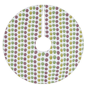 Jupon De Sapin En Polyester Brossé Jolie olives joyeux chantant dessin animé