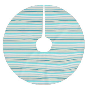 Jupon De Sapin En Polyester Brossé Jolies rayures aqua blanc