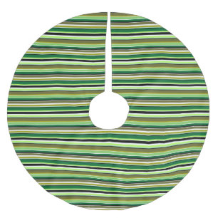 Jupon De Sapin En Polyester Brossé Jolies rayures vertes blanches