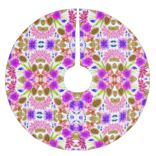 Jupon De Sapin En Polyester Brossé Jolis motifs floraux vintage