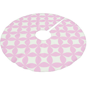 Jupon De Sapin En Polyester Brossé Jolis motifs géométriques rétro rose pastel de sty