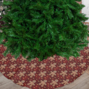 Jupon De Sapin En Polyester Brossé Jolly Little Gingerbread Hommes Noël