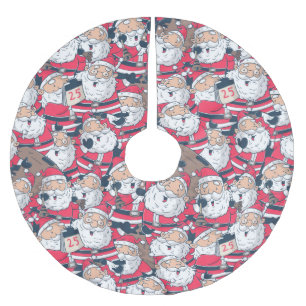 Jupon De Sapin En Polyester Brossé Jolly Santa Claus