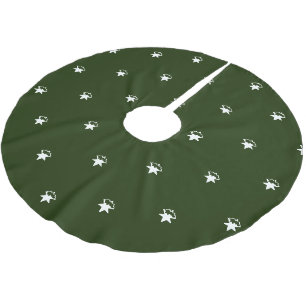 Jupon De Sapin En Polyester Brossé Jote forêt vert flocon étoiles motif moderne