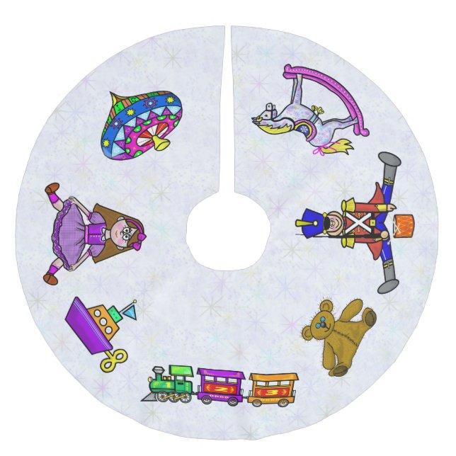 Jupon De Sapin En Polyester Brossé Jouets Jupe Arbre de Noël (Devant)