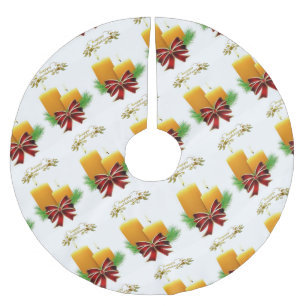 Jupon De Sapin En Polyester Brossé Joyeuse jupe d'arbre de Noël Joyeuses fêtes