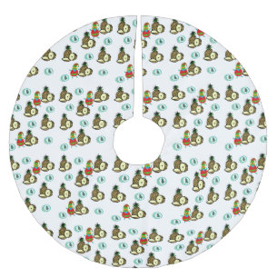 Jupon De Sapin En Polyester Brossé Joyeuse jupe de Noël à la noix de coco Père Noël