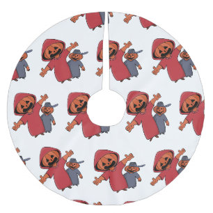 Jupon De Sapin En Polyester Brossé Joyeux Halloween à vos amis