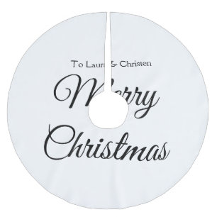 Jupon De Sapin En Polyester Brossé Joyeux Noël ajoutez nom texte cadeau personnalisé