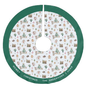 Jupon De Sapin En Polyester Brossé Joyeux Noël Amusant Noël occidental personnalisé