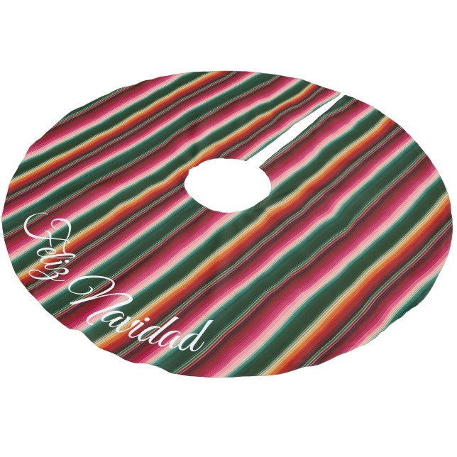 Jupon De Sapin En Polyester Brossé Joyeux Noël Christmas (Angle)