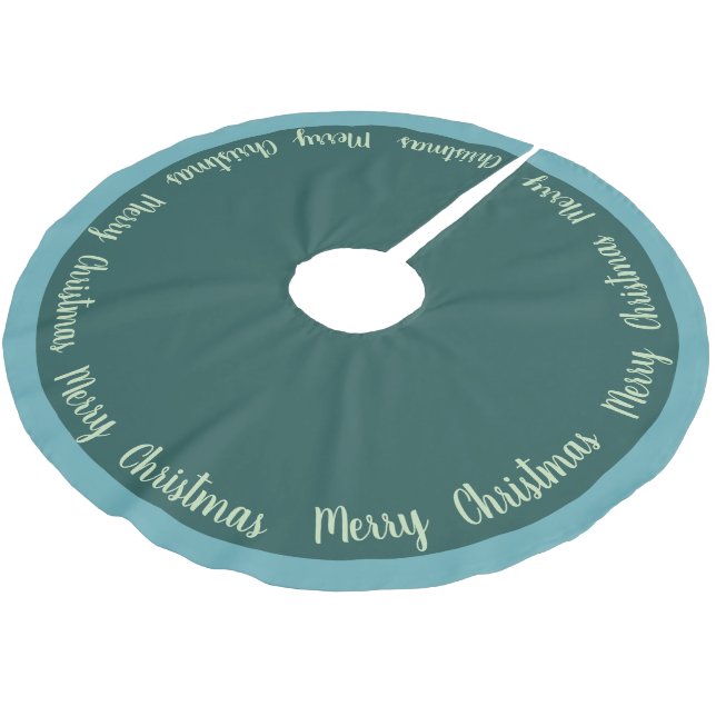 Jupon De Sapin En Polyester Brossé Joyeux Noël en jupe d'arbre (Angle)