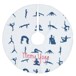 Jupon De Sapin En Polyester Brossé Joyeux Yoga Silhouette Yoga Possède Thunder_Cove