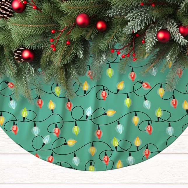 Jupon De Sapin En Polyester Brossé Jumelage des lumières Noël Motif de vacances (Créateur téléchargé)