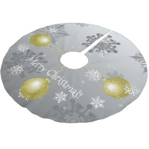 Jupon De Sapin En Polyester Brossé Jupe Arbre de Noël Gold Fancy
