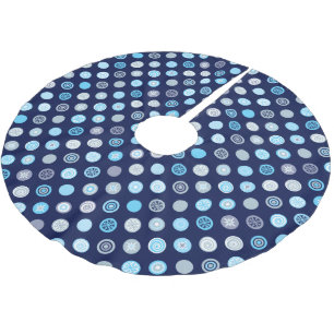 Jupon De Sapin En Polyester Brossé Jupe bleue d'arbre de motif de point d'hiver