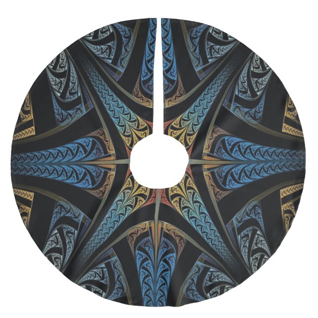 JUPON DE SAPIN EN POLYESTER BROSSÉ JUPE CELTIQUE BLEUE PROFONDE DE NOËL DE NOEUD (Devant)