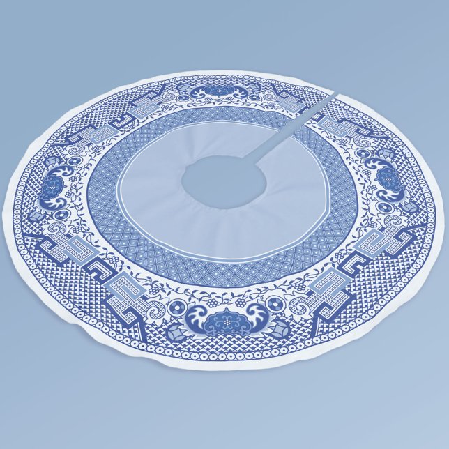 Jupon De Sapin En Polyester Brossé Jupe classique d'arbre à saule bleu (Créateur téléchargé)