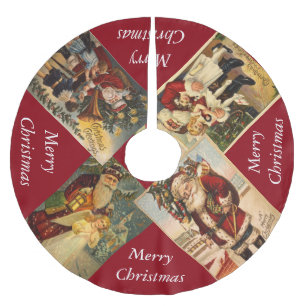 Jupon De Sapin En Polyester Brossé Jupe classique vintage d'arbre du père noël