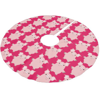Jupon De Sapin En Polyester Brossé Jupe curieuse mignonne d'arbre de porcs de bande