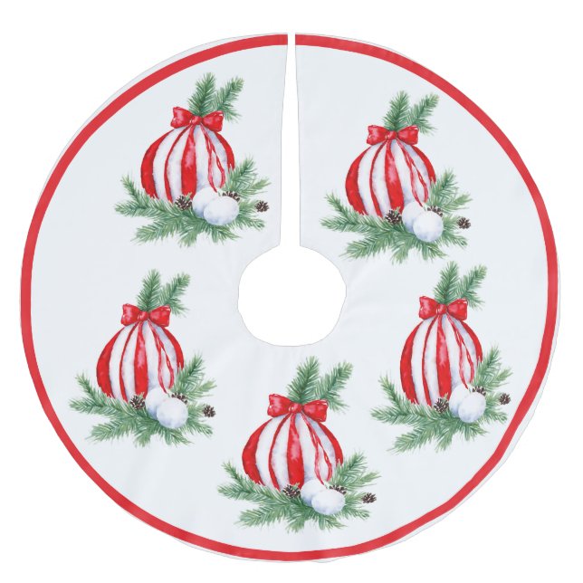 Jupon De Sapin En Polyester Brossé Jupe d'arbre à billes triées (Devant)