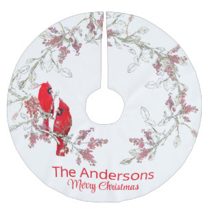 Jupon De Sapin En Polyester Brossé Jupe d'arbre cardinale de Noël