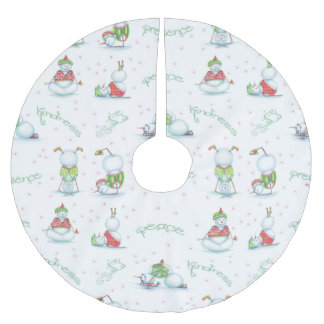 Jupon De Sapin En Polyester Brossé Jupe d'arbre de bonhomme de neige de yoga de Noël