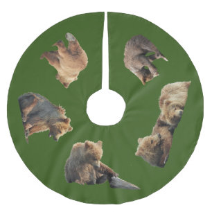 Jupon De Sapin En Polyester Brossé Jupe d'arbre de grizzlis