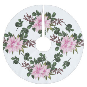 Jupon De Sapin En Polyester Brossé Jupe d'arbre de Magnolia rose