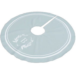 Jupon De Sapin En Polyester Brossé Jupe d'arbre de monogramme de nuage bleu et de cou