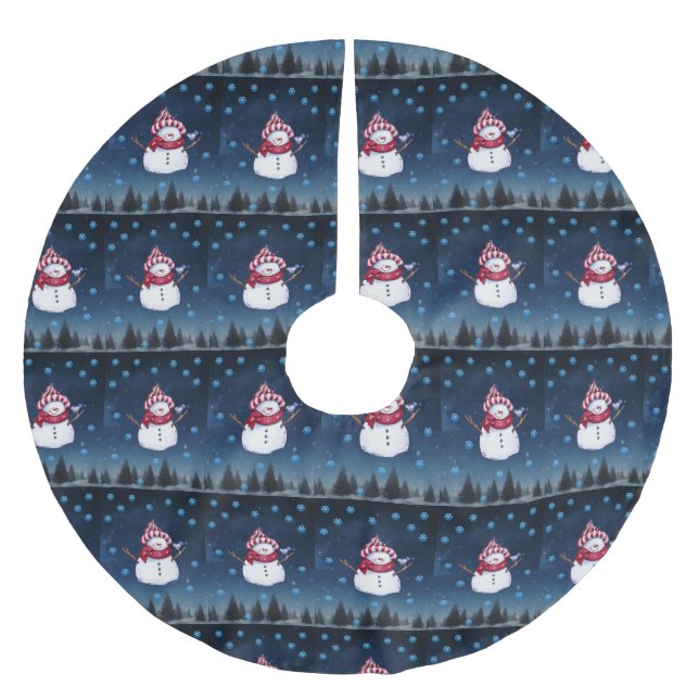 Jupon De Sapin En Polyester Brossé Jupe d'arbre de Noël (Devant)