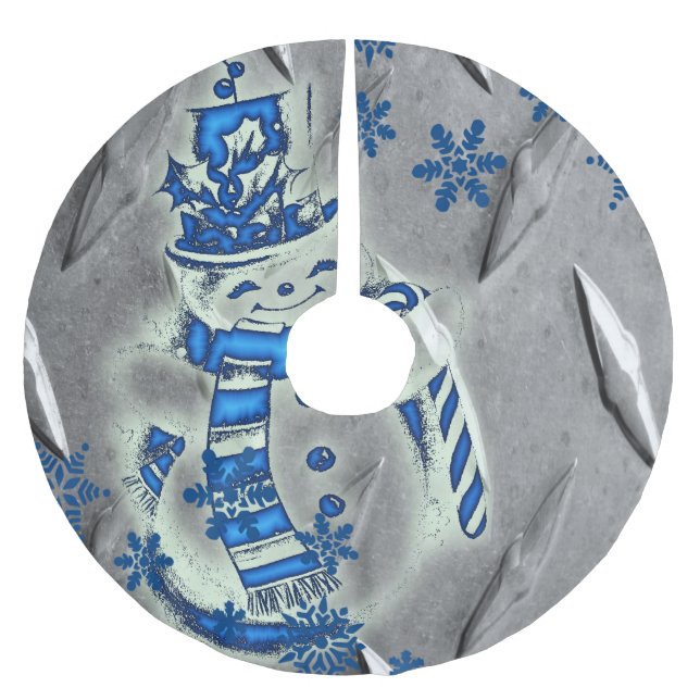 Jupon De Sapin En Polyester Brossé Jupe d'arbre de Noël (Devant)