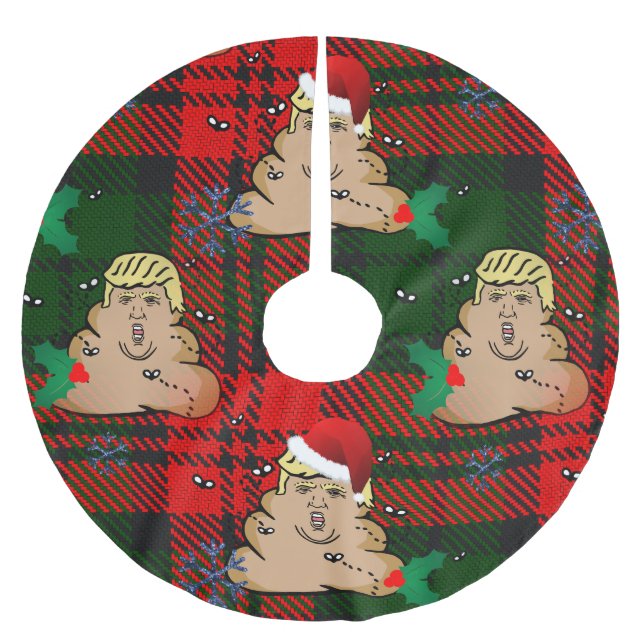 Jupon De Sapin En Polyester Brossé jupe d'arbre de noël (Devant)
