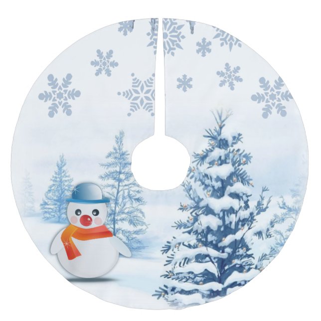 Jupon De Sapin En Polyester Brossé Jupe d'arbre de Noël (Devant)