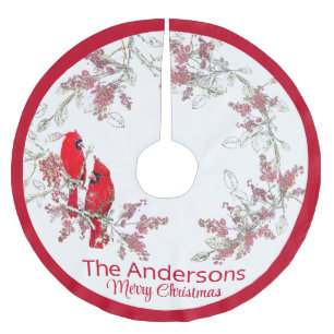 Jupon De Sapin En Polyester Brossé jupe d'arbre de Noël cardinal brossé polyester